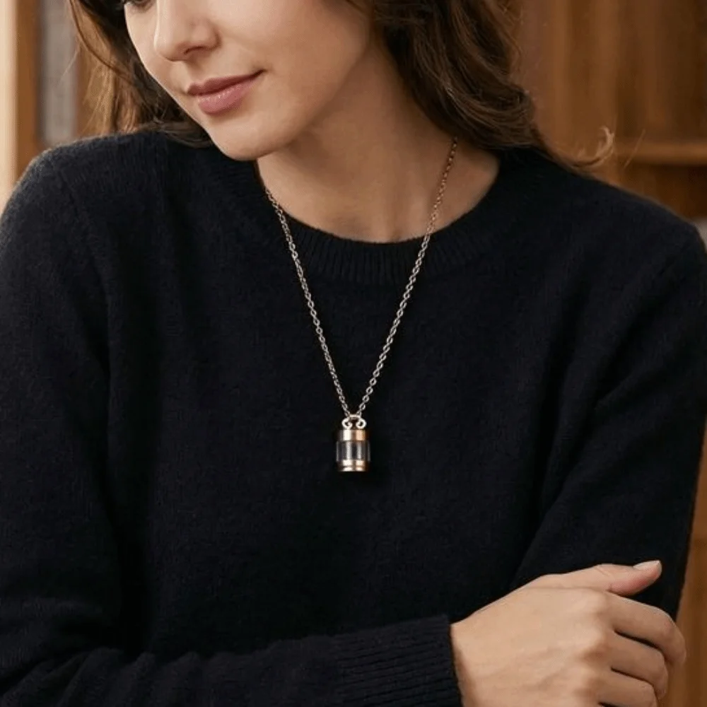 Transparent Pet Urn Ashes Necklace Hollow Fillable Steel Chain Bottle Necklaces Decorative Transparent Pendant