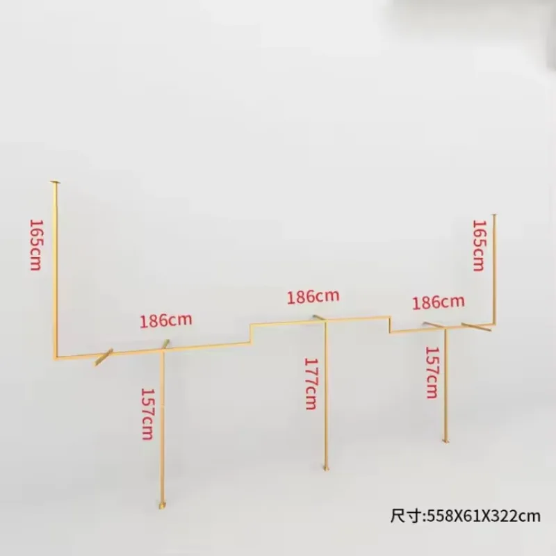 

Wedding rod u-shaped gold clothing rack wall rack