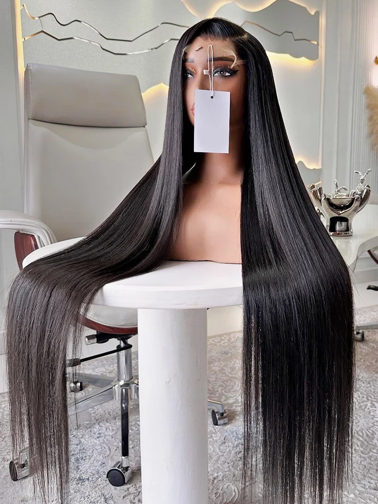 

30 Inch Straight Transparent 13x6 Hd Lace Frontal Wig Pre Plucked Brazilian Bone Straight Lace Front Human Hair Wigs For Women