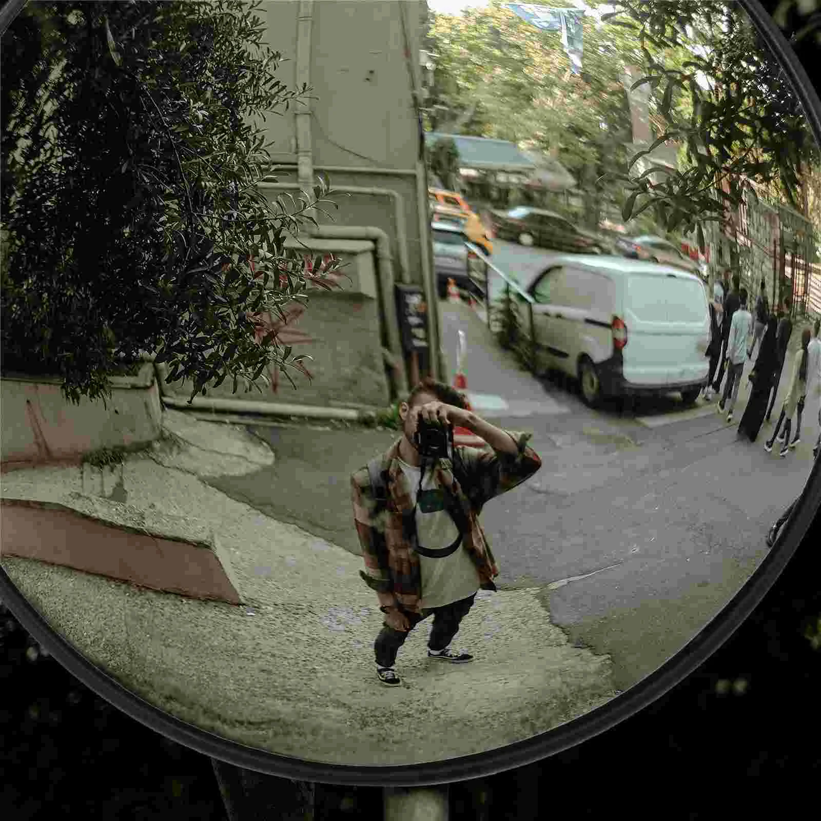 กระจกมองหลังรถยนต์สําหรับผนังมุมกว้างกระจกนิรภัยนูนโรงรถที่จอดรถกลางแจ้ง ABS มุม