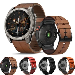 QuickFit 22mm 26mm leather Smart Strap For Garmin Fenix 8 E 7 7X 6X Pro 5XPlus Epix Pro Gen 2 47mm 51mm/Enduro2 3 Watchband