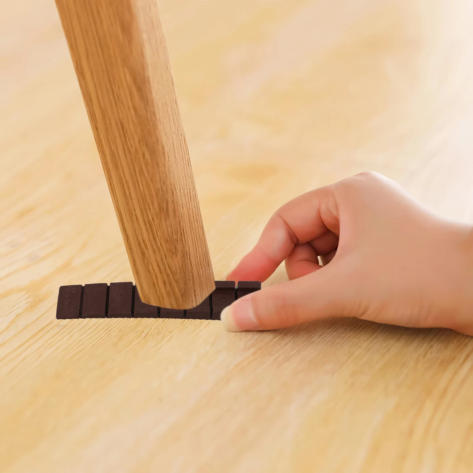 

20pcs Balance Shims Furniture Levelers Adjustable Brown Stoppers for Uneven Floors Plastic Wedges Cabinet Stabilizers