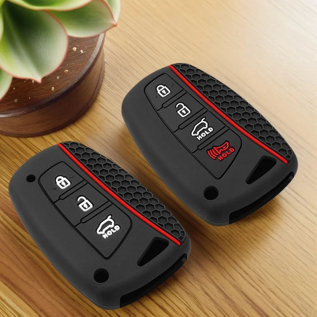 

Silicone Car Shell Fob For Hyundai Santa Fe Sport Ix45 Equus Centennial Genesis G80 Grandeur Azera Sedan Car Key Cover Case