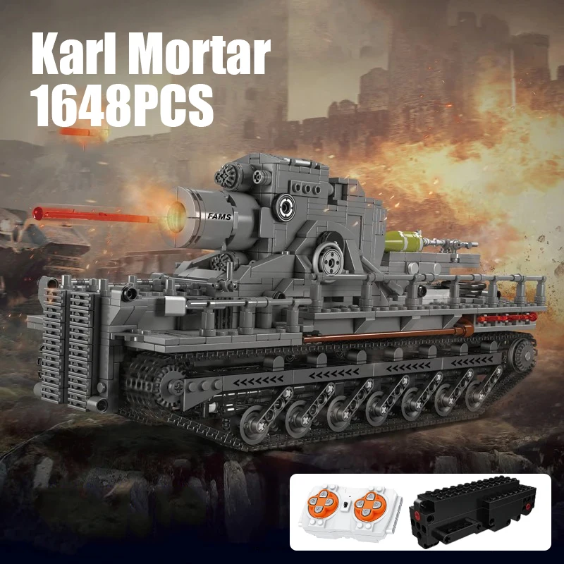 

1648 шт., строительные блоки Karl Mortar, военное оружие, бронированный автомобиль, танк, кирпичи, модель игрушки, орнамент, коллекция, идея, игрушки для подарков