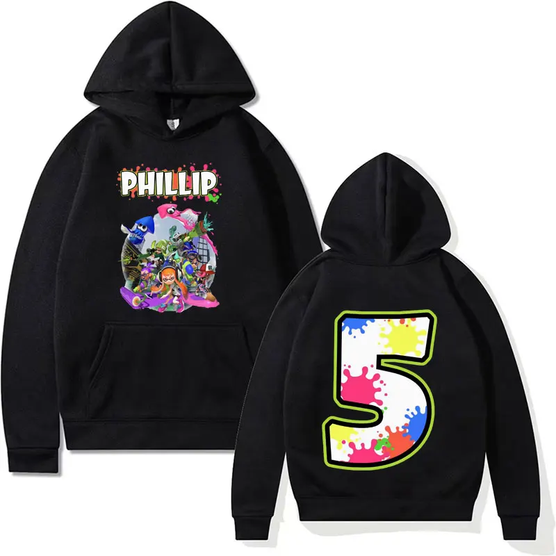 

Gamer Splat Inkling Birthday Graphic Hoodie Unisex Harajuku Manga Y2k Streetwear Sweatshirt Men's Cute Cartoon Pullovers Hoodies