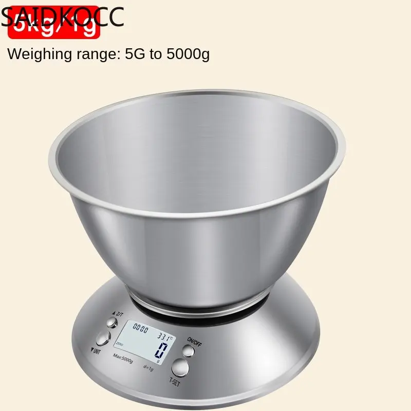 Digital Scales LCD Cooking Tool Stainless Steel Electronic Weight Scale Food Balance Cuisine Precision Kitchen Scales with Bowl