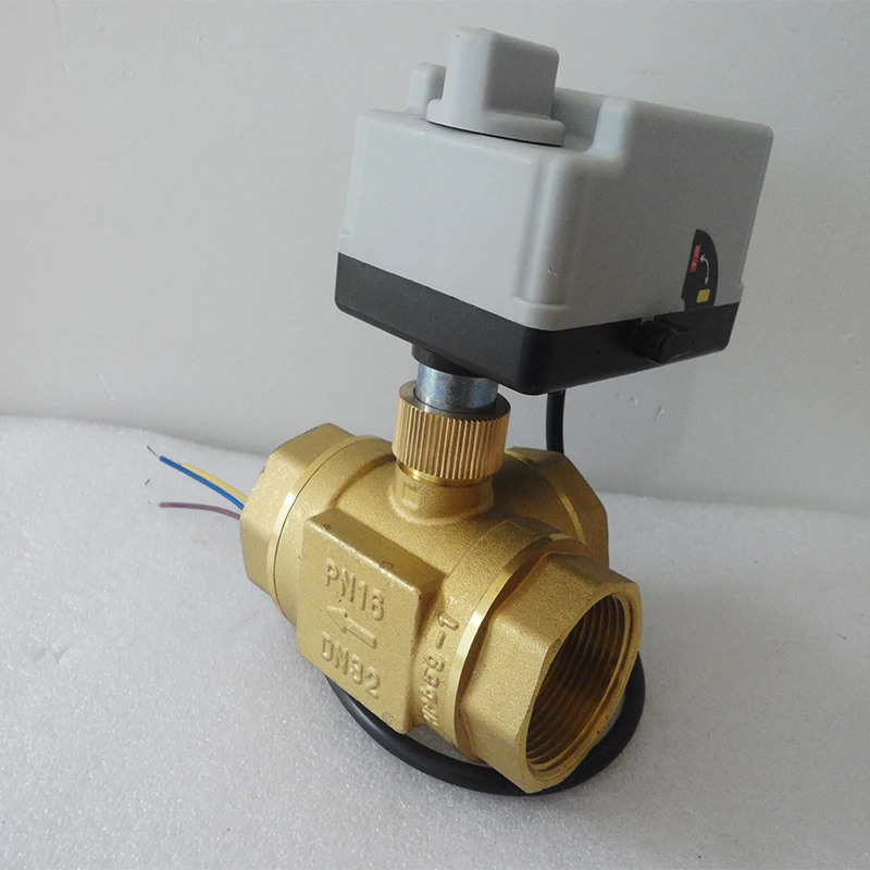 Electric actuator brass motorized ball valve AC220V DC12V-24V 3-wire 2-control 3-way T type electric actuator with manual switch