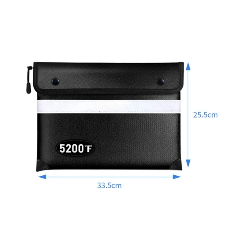 W89C حقيبة وثيقة مقاومة للحريق 5200 ° F 13x10inch مع سحابات قفل شرائح عاكسة منظمي التخزين المعزول من أجل المال