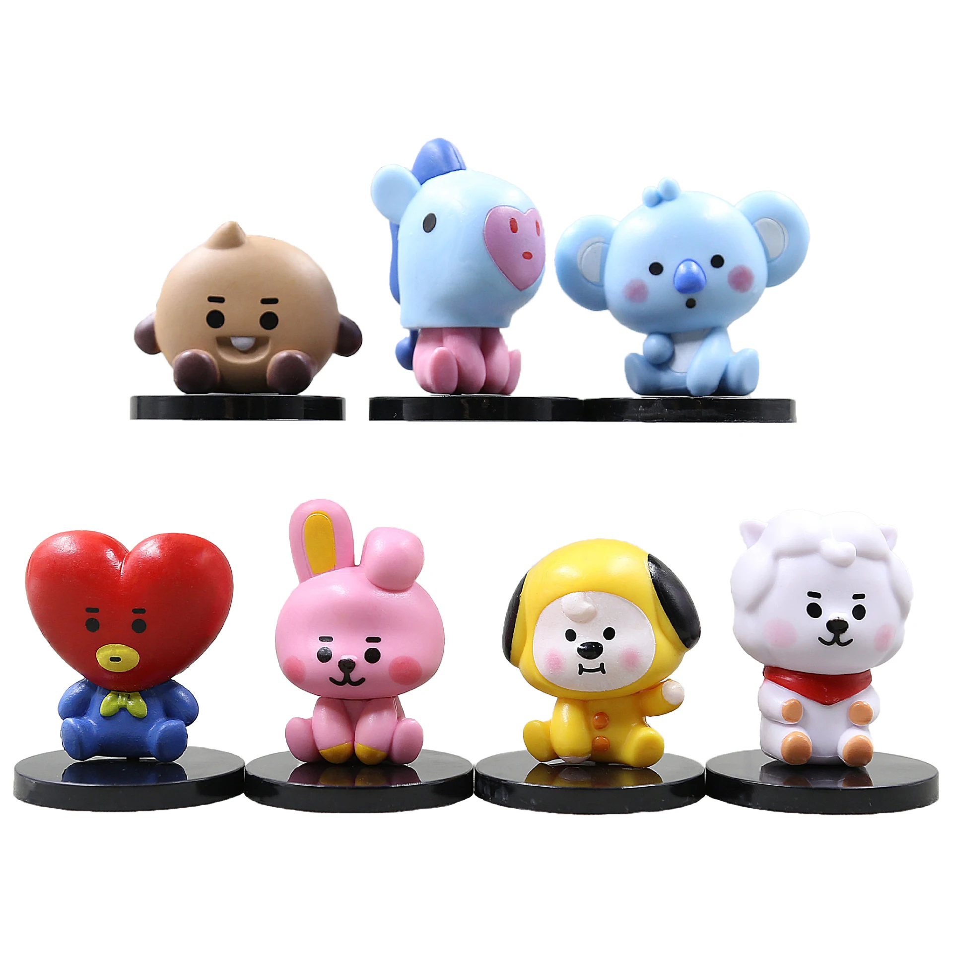 7pcs/set BTed 21figure Functional Doll Tata Chimmy Creative Ornaments Interactive Full Set Action Figure Toy Girl Holiday Gift