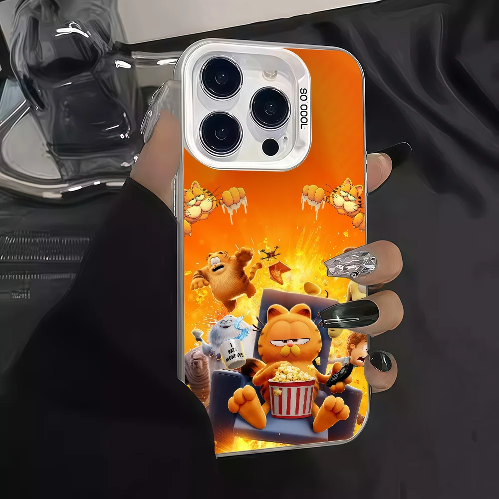 Coque de téléphone dessin animé g-garfield, étui de protection couleur IMD pour iPhone 12 11 13 14 15 16 17 Max Pro Plus Mini