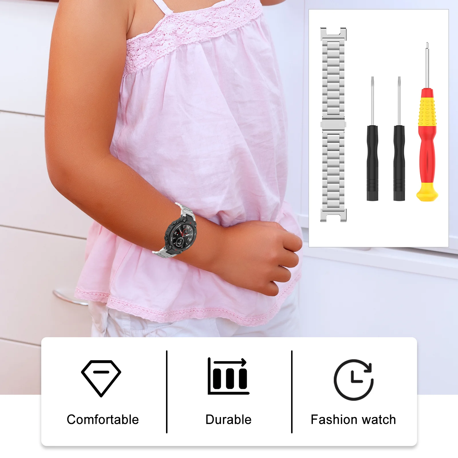 

Premium Stainless Steel Watch Strap Smart Watchband for A1918 Sturdy Compression Molding Adjustable Fit Metal Band for Men