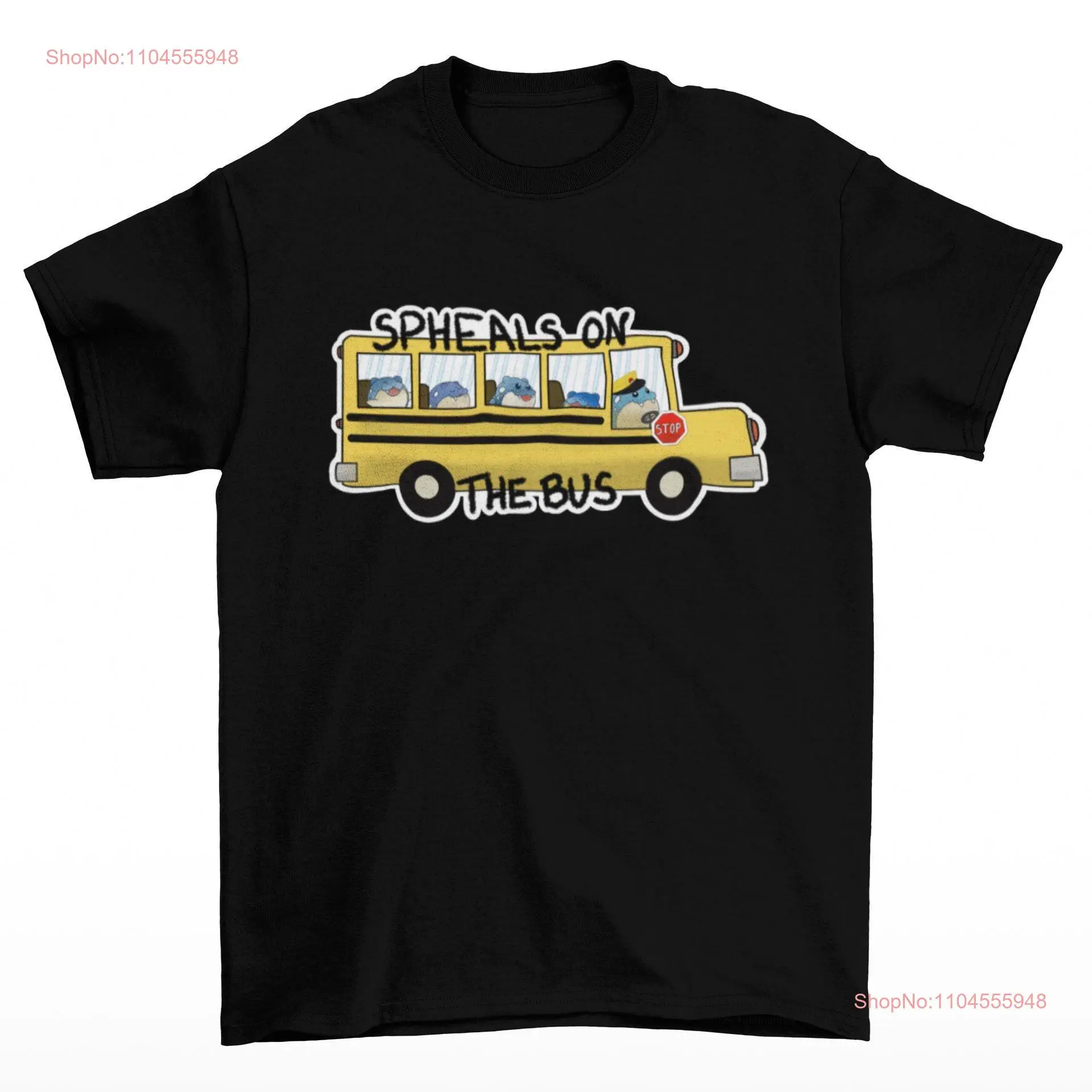 Spheals sur le fond du Bus t-shirt coton tailles TV jeu vidéo école retour à manches longues ou courtes