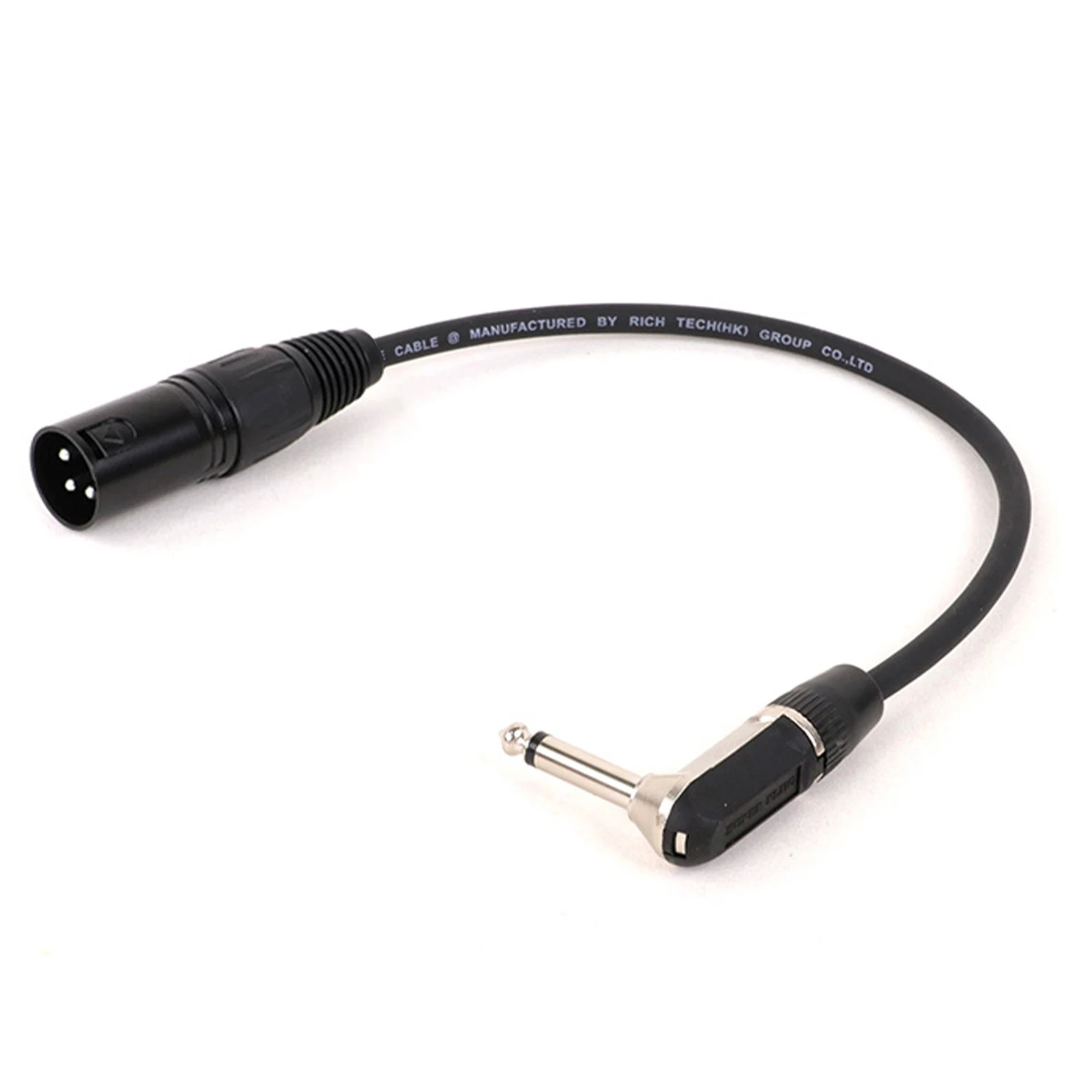 3Pin Male XLR to 1/4 (6.35mm) TS Angle Mono Male Jack Unbalanced Microphone Cable Mic Cord for Dynamic Microphone 0.3M-15M