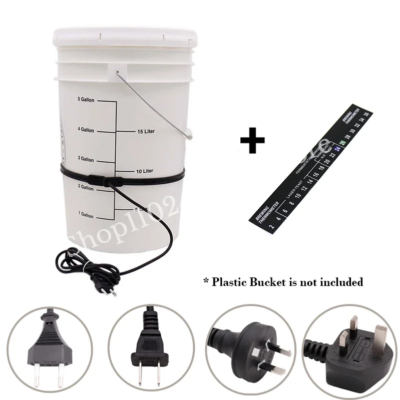 Homebrew Brew Belt Fermentation Heating Belt for Beer Wine Spirits 25Watt Plastic Fermenter Bucket 220V/110V EU/US Plug