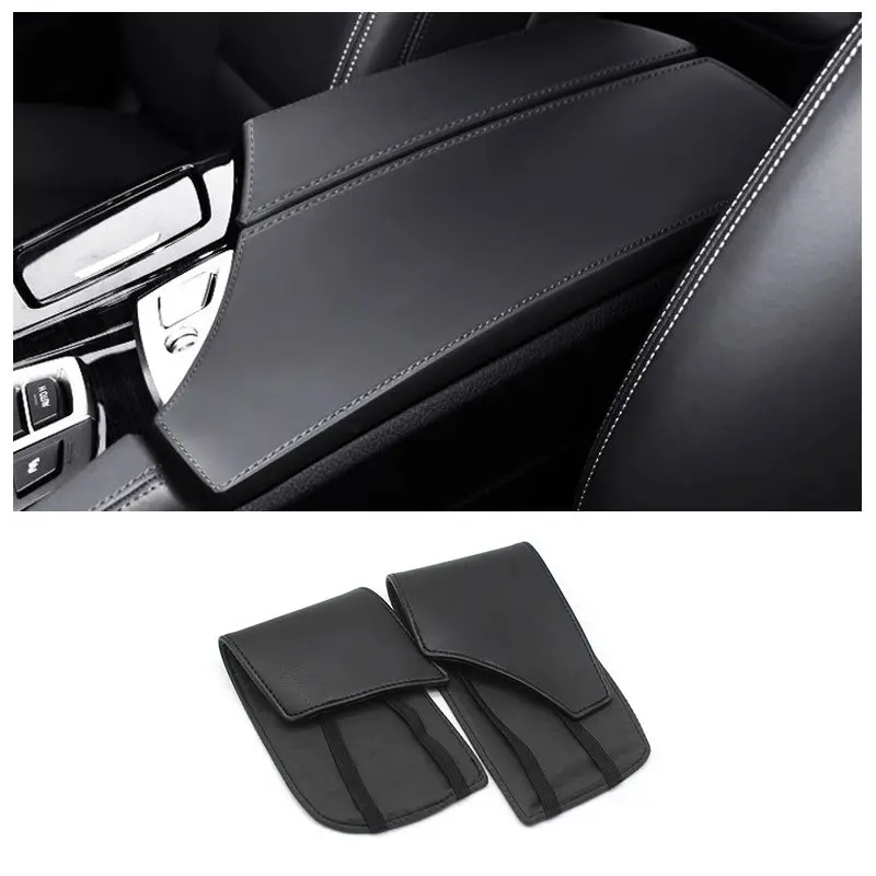 For BMW 5 Series F10 F18 2011 2012 2013 2014 2015 2016 2017 Center Console Armrest Pad Microfiber Leather Protection Trim Cover