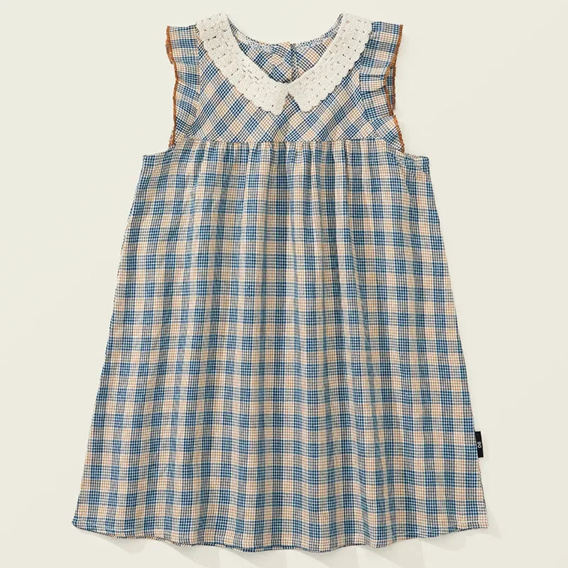 

2025 Summer Children Clothes Girls Korean Fashion Plaid Sleeveless Cute Princess Baby Luxury Dresses Boutique Kids Clothing B039