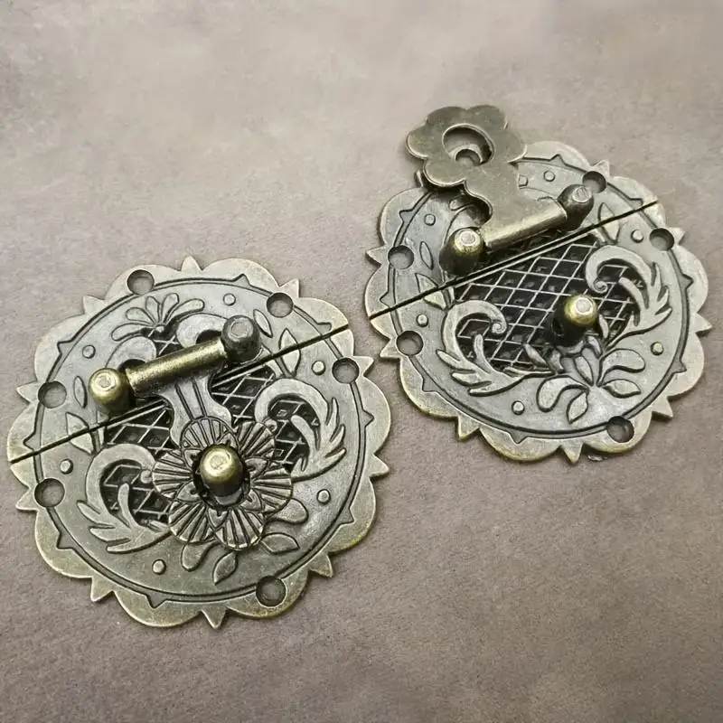 4pcs Vintage Metal Hasp Lock Antique Bronze Zinc Alloy Closure for Jewelry Box Notebook Gift Box DIY Craft Storage
