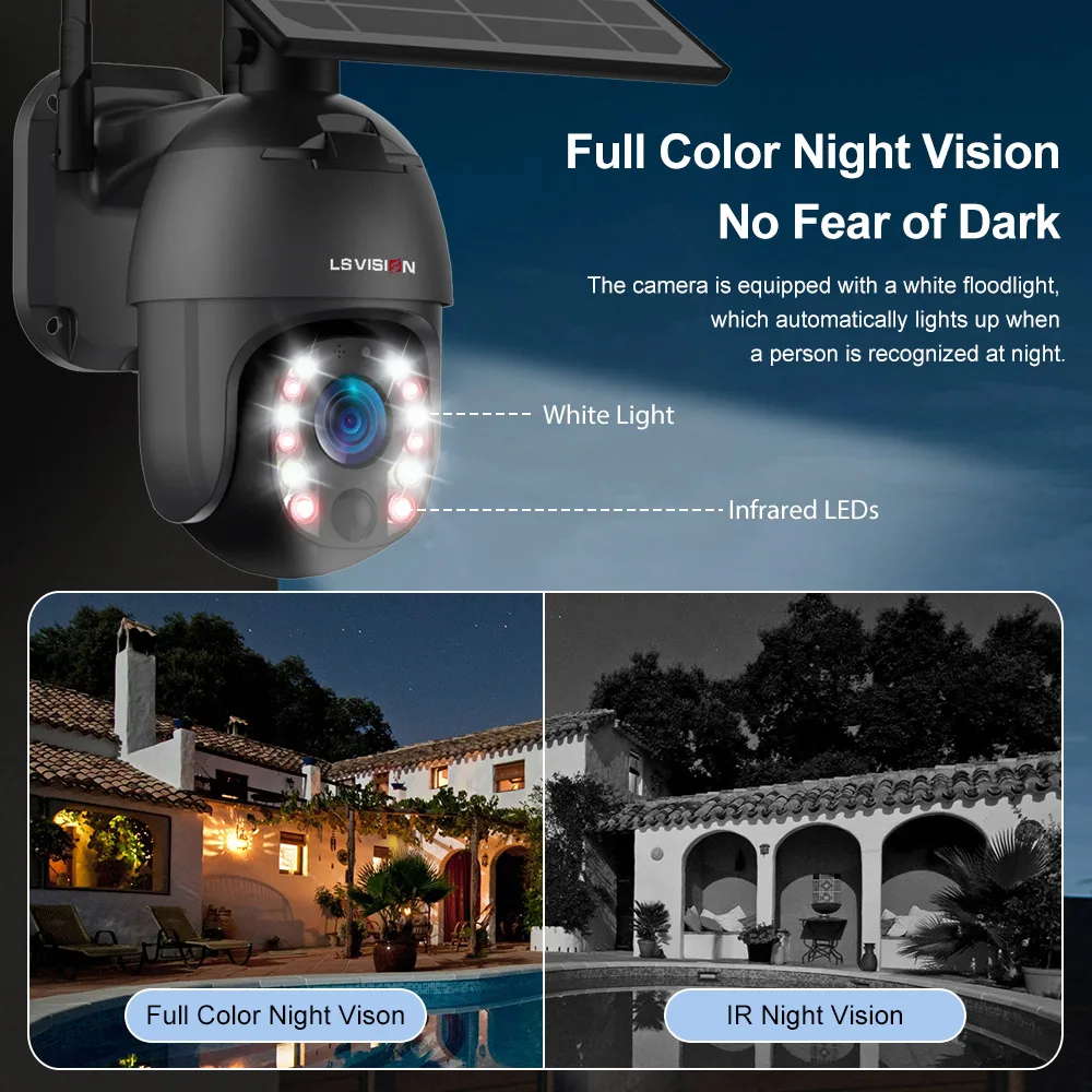 LS VISION 4G Security Cameras Wireless Outdoor 5MP Wi-Fi Security Camera with 10X Optical Zoom Auto Tracking  Night Vision Cam