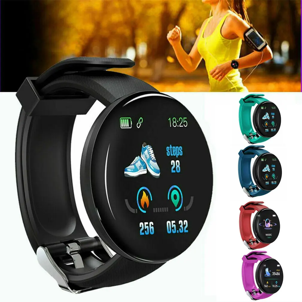 New D18 Smart Watch Men Blood Pressure Waterproof Smartwatch Women Heart Rate Monitor Fitness Tracker Watch Sport Fast shipping