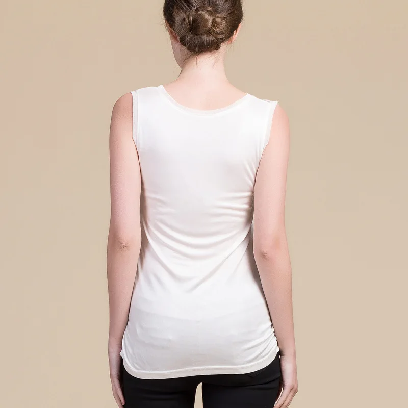 MadBlack-100%Real Silk Elegant Knit Vest, O Neck Solid, Women Skin-friendly Breathable Thin Slim Tank Top, 2026 Autumn T69248CC