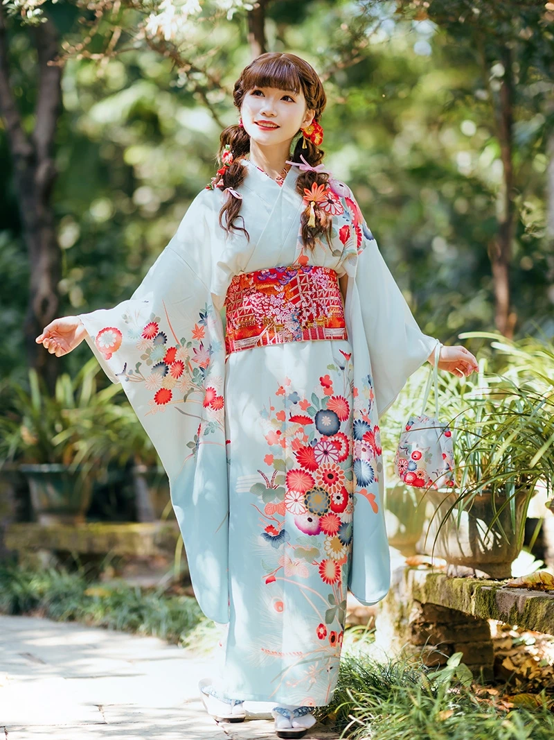 

Japanese Style Beauty Fairy Girl Kimono Summer Formal Wear Vibration Sleeve Anti-Wrinkle Material