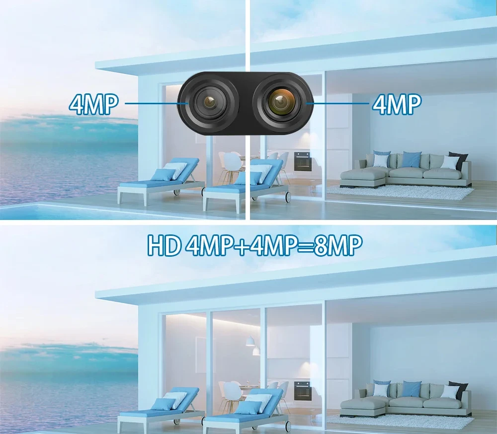 Yoosee 8MP واي فاي IP كاميرا لا سلكية عدسة مزدوجة PTZ كاميرا المنزل الذكي اتجاهين الصوت اللون للرؤية الليلية كاميرا الأمن في الهواء الطلق Onvif