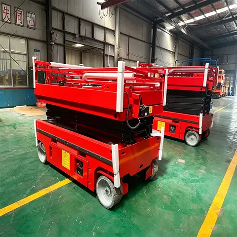 Plataforma Elevatória Elétrica Recarregável para Trabalho Aéreo em Construção e Decoração, Elevador Tipo Tesoura Autopropelido