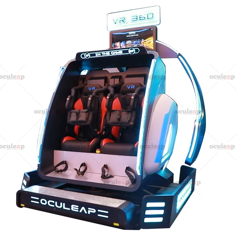 Silla de Realidad Virtual con Movimiento VR 360 de 2 Asientos, Simulador de Vuelo VR, Simulador de Montaña Rusa 9D Personalizado de Fábrica, Máquina de Juegos VR