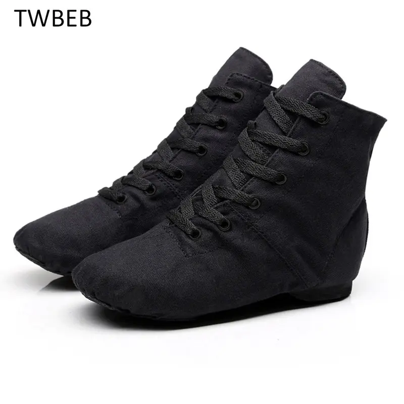 Female Dancing Shoe Black Red White Green Ivory Khaki Pink Blue Athletic Women Boys Girls High Help Canvas Jazz Dance Shoes