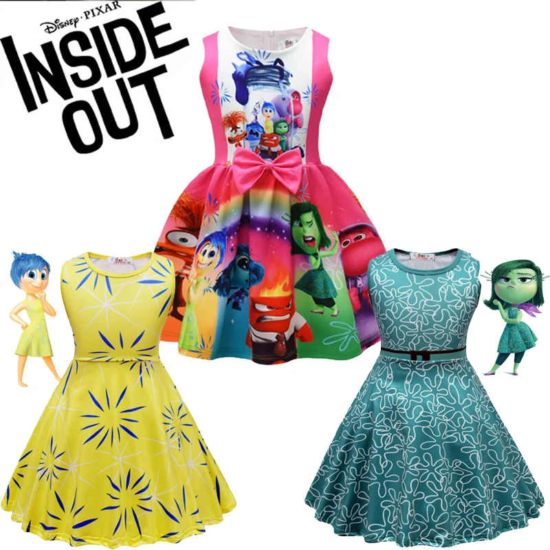 

Inside Out 2 Hot Kids Dress Girls Dress Kids Cospaly Dresses Joy Sadness Girls Clothes Christmas Gift