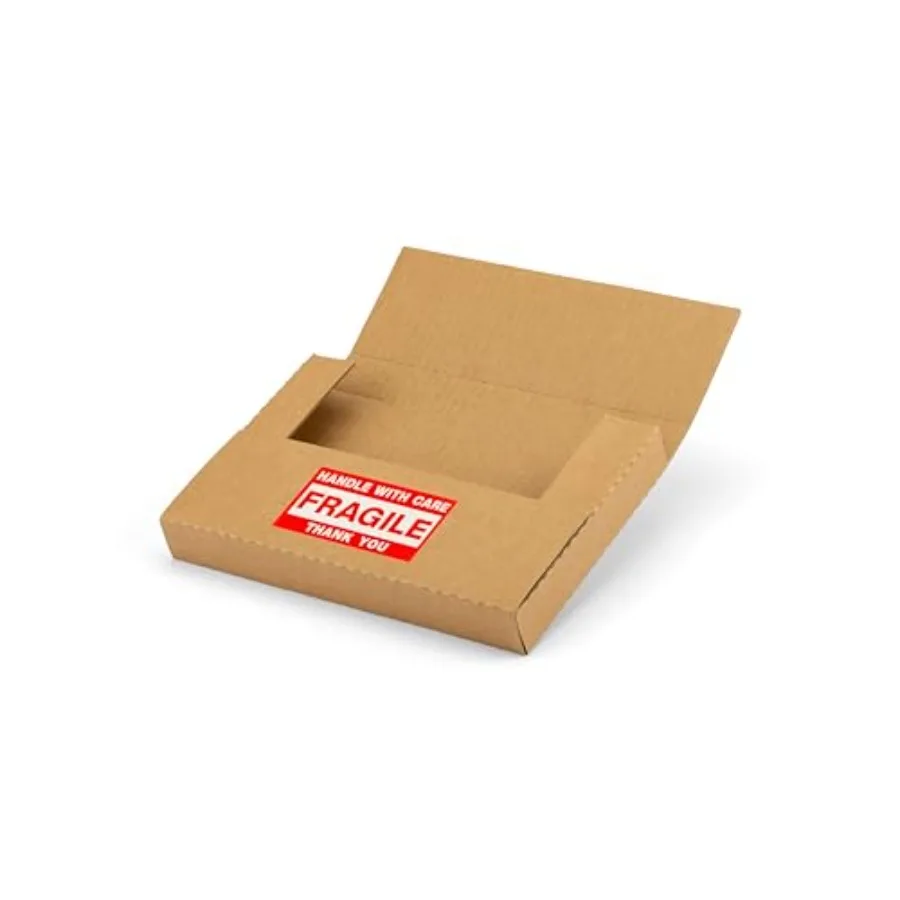 

9x6x1 Inch Shipping Boxes, Corrugated Cardboard, Multi-Depth DVD Mailer Boxes with Fragile Stickers