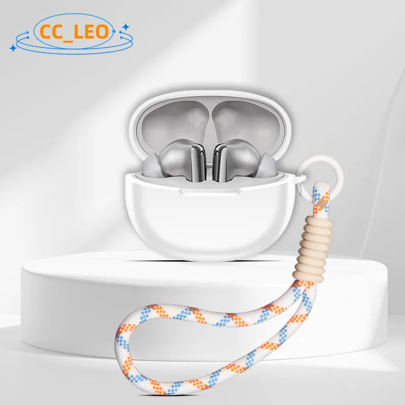Case for QCY MeloBuds N70 Silicone Soft Case Cute Lanyard Pendant QCY MeloBuds N70 Shockproof Shell Protective Sleeve view 3