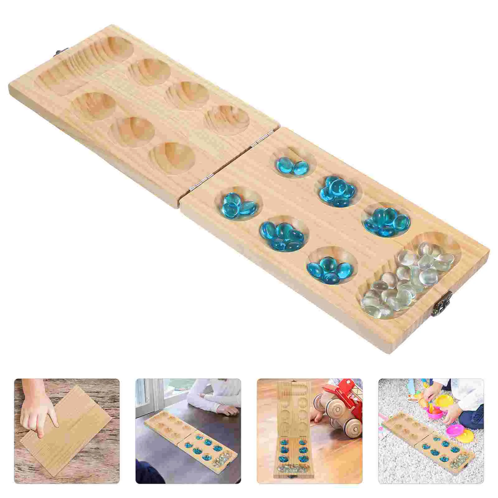 

Mancala Folding Board Toy Wood Plaything Chess Aldult African Gemstone Children Wooden Funny Game