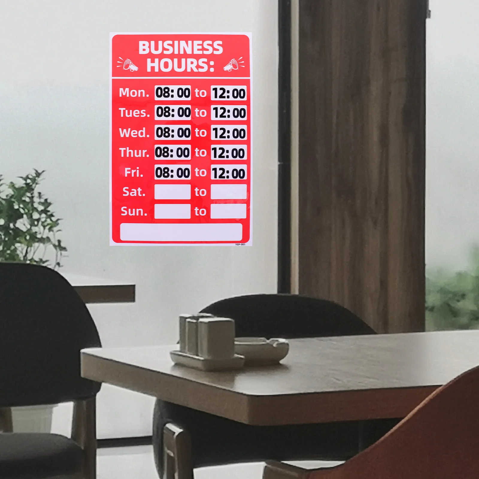 

2pcs Writable Business Hours Sign Sticker Waterproof Adhesive Store Operation Opening Signs For Cafe Restaurant Window