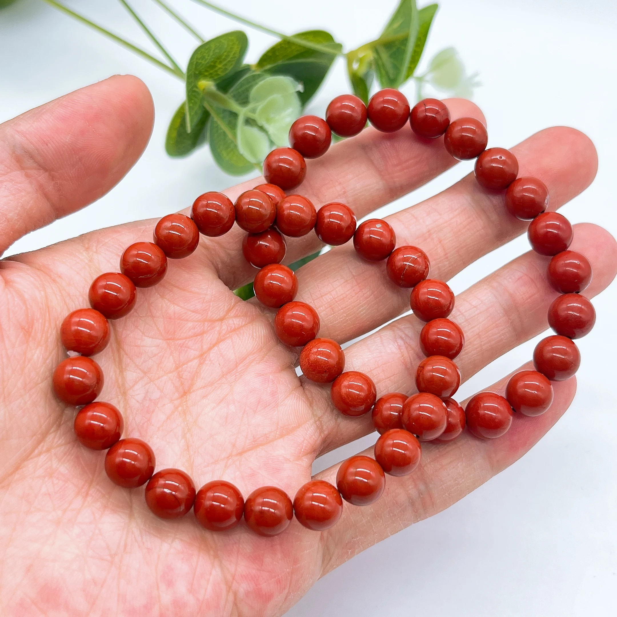 

Natural Red Jasper Bracelet Yoga Rosary Meditation Prayer Reiki Fashion Charm Crystal Stone Beaded Pulse Jewelry Home Gift