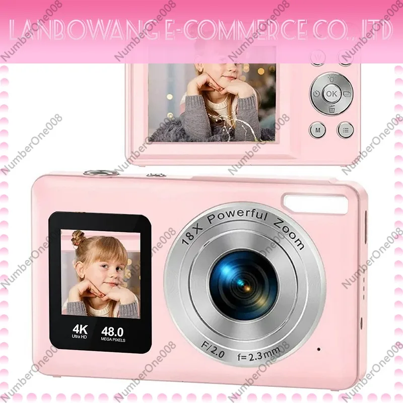 Upgraded HD Dual Screen Pocket Digital Camera Portable Selfie Camera for Students Kids Vlog Shooting