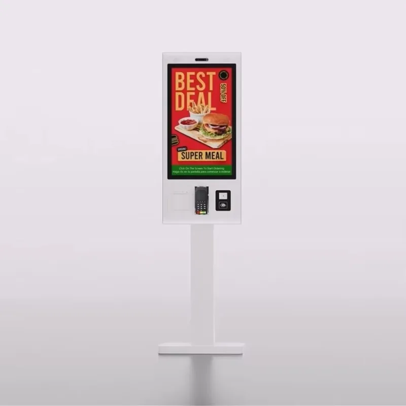

21.5 Inch Self Ordering Machine Pos NFC Printer QR Scanning Standing Type Self Service Kiosk For Restaurants Bank