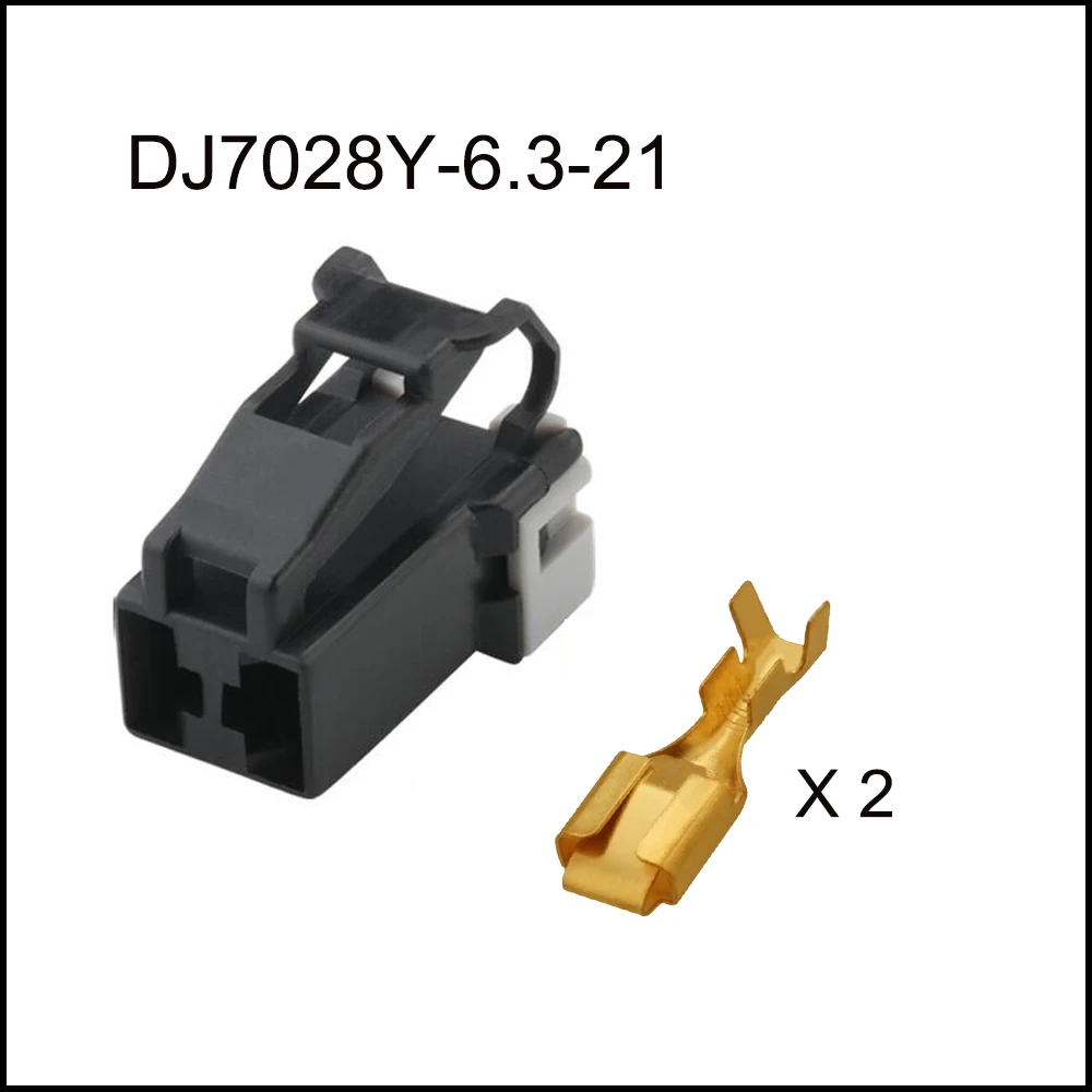 

100SET DJ7028Y-6.3-21 auto Waterproof cable connector 2 pin automotive Plug famale male socket Includes terminal seal