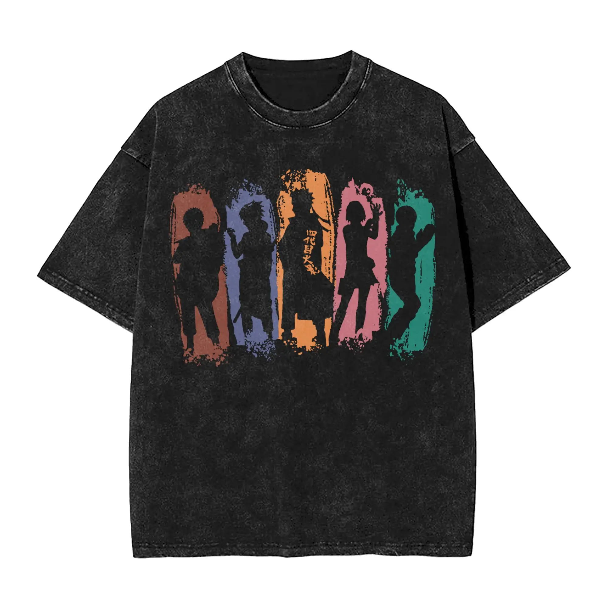 Narutoes Shadow Of Ninja Washed T Shirts Streetwear Hip Hop Cool T-Shirts Tees Tops for Men Women Cotton Harajuku Summer