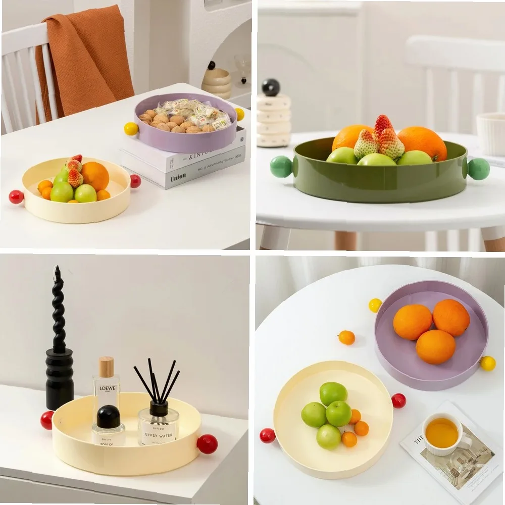 Dopamine Creative Fruit Plate Candy Plate Desktop Tray Snacks Household Ceramic Ball Storage Plate