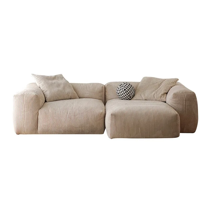 Modern corduroy fabric sofa cover leisure living room furniture tofu block module sofa