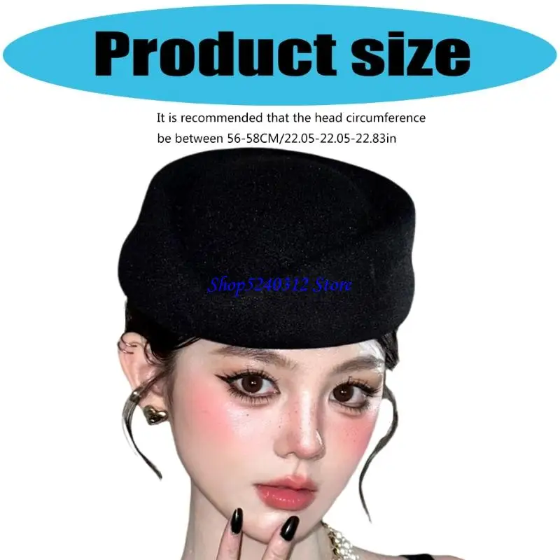 634C Retros قبعة بيريه أنيقة مع تيجان مسطحة ومتانة أغطية رأس عصرية للملابس غير الرسمية أو ملابس السهرة