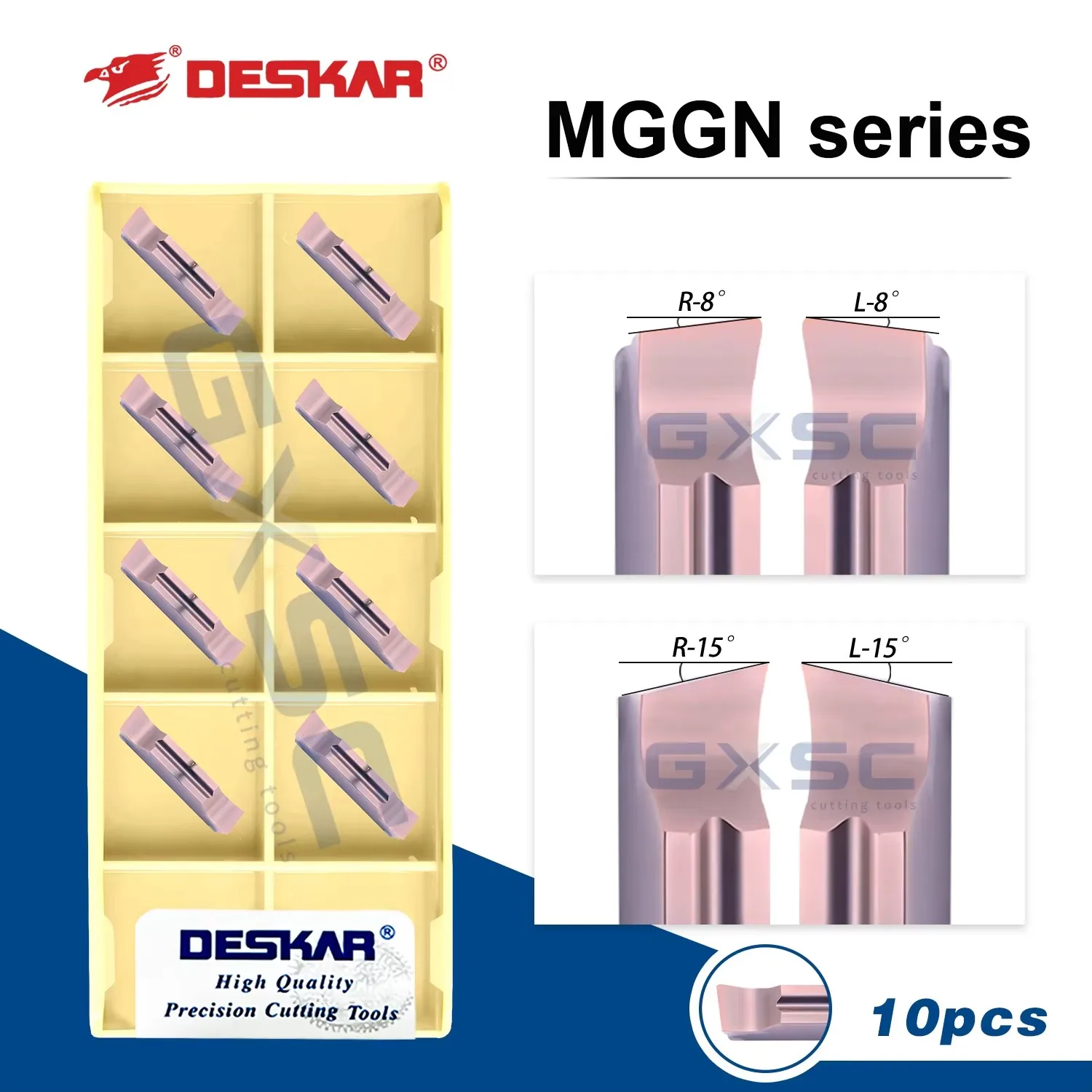 DESKAR MGGN bevel Numerical Control Slotting Blade MGGN150/200/250/300/400/500R/L-8 R/L-15 LF6018 Stainless Steel Grooving Blade