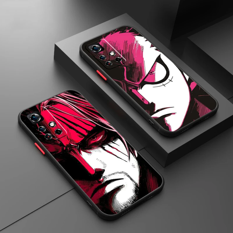 Anime Cartoon Ones Piece Frosted Translucent For Redmi Note 13 12 12S 12T 11 11T 11E 10 10S 9 Pro Plus 5G Back Phone Case