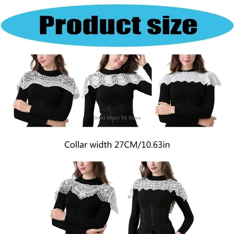 Camicetta staccabile falsa camicia collo bottimo per donne e ragazze