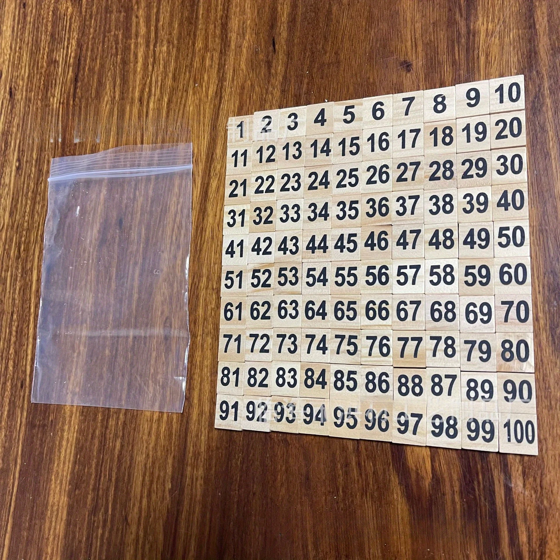 100 Pieces 1-100 Number Wooden Puzzle Numbers Tiles Black Letters Cube Blocks Embellishment