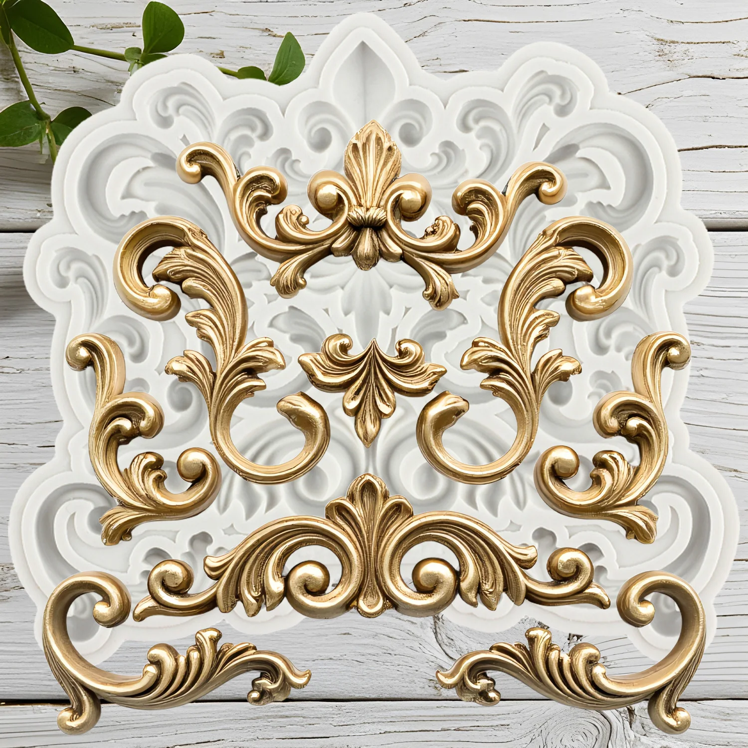 Moule Baroque en Silicone, soulagement de défilement, dentelle, Fondant, outils de décoration de gâteaux, gâteau à thème, Dessert, moule à bonbons au chocolat décoré