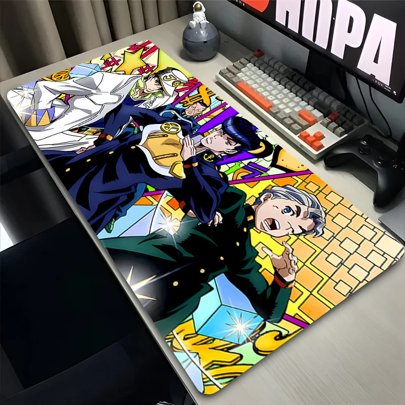 Colorful Anime Mouse Pad J-jojo Bizarre Adventure Gamer Extended Desk Mat Notbook Keyboard Pad PC Accessories Oversized Mousepad