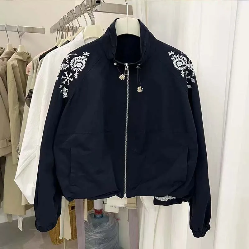 

Spring 2026 New Short Jacket Women Retro Embroidery High-end Loose Casual Thin Coat