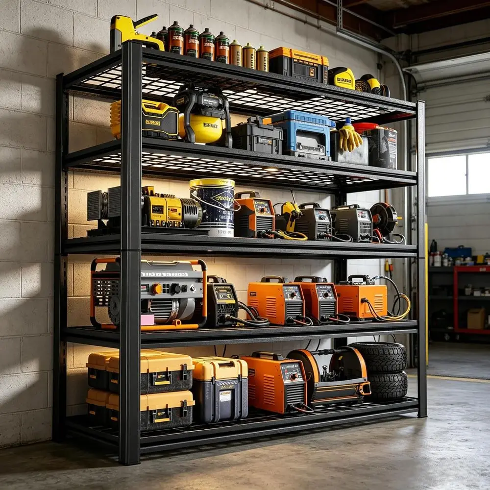 5 Tier Heavy-Duty Utility Shelving, 72H x 48W x 24D, 2500 lbs Capacity, Adjustable Metal Wire Storage Shelves for Garage, Baseme